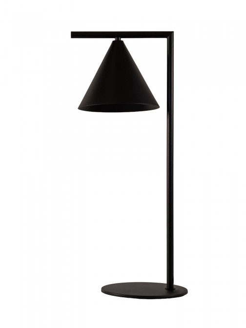 Studio table lamp in metal with a sanded black finish