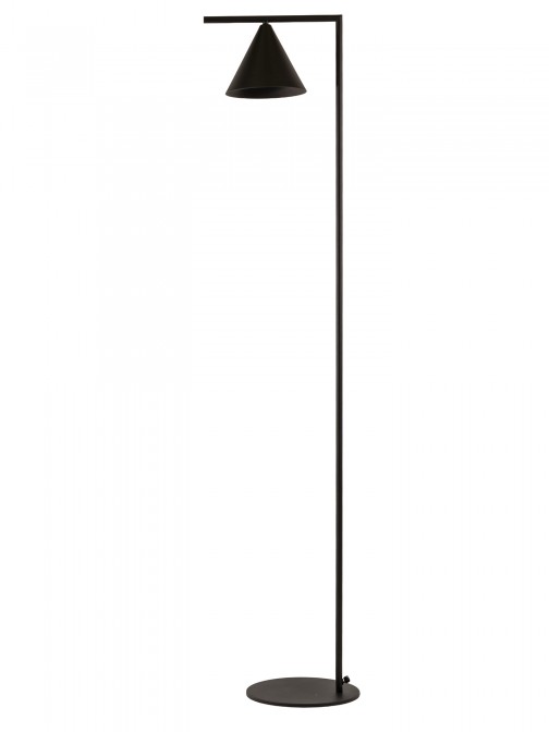 Studio floor lamp in metal with a sanded black finish