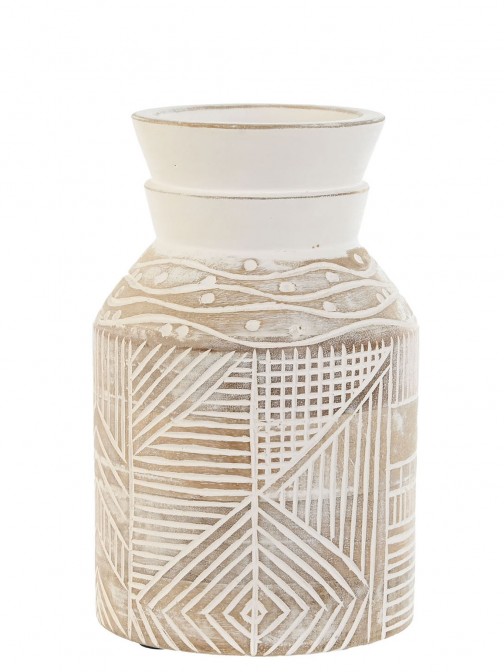 Jarra Decorativa de Madeira 100 Branco