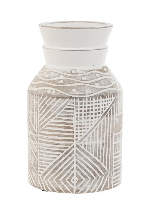 Jarra Decorativa de Madeira 101 Branco