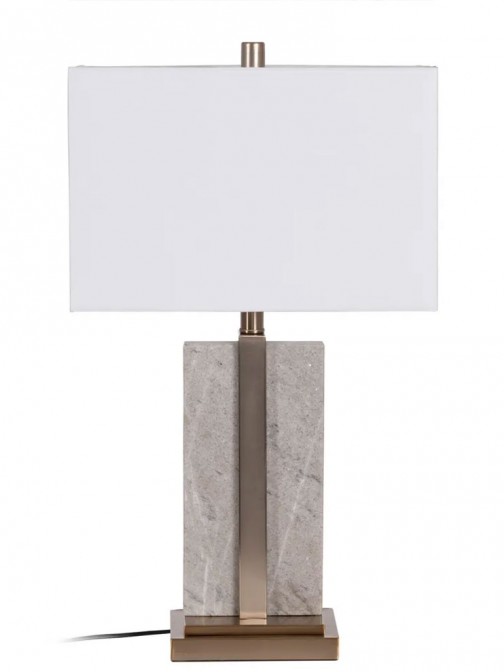 Metal and Marble Table Lamp 117 Gray/Golden