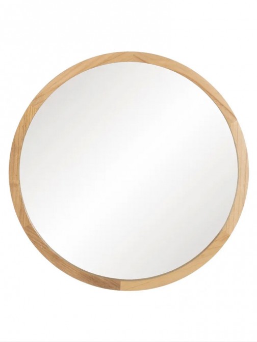 Round Wooden Wall Mirror 138 Brown