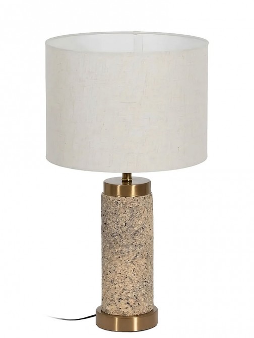 Metal and Ceramic Table Lamp 185 Beige/Golden