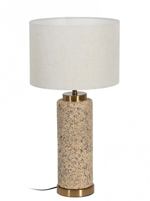 Metal and Ceramic Table Lamp 186 Beige/Golden