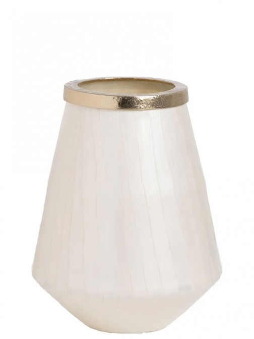 Vaso Decorativo de Metal 106 Branco