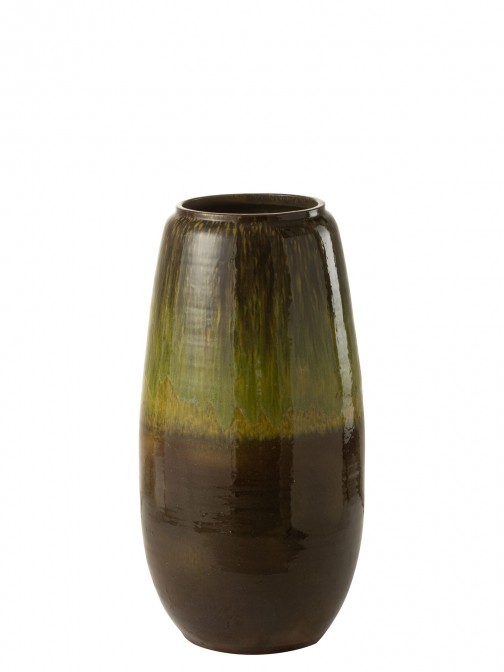 Floreira de Cermica Olive Verde Escuro
