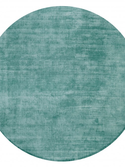 Plain Round Rug Jambi 71431/888 Turquoise Blue