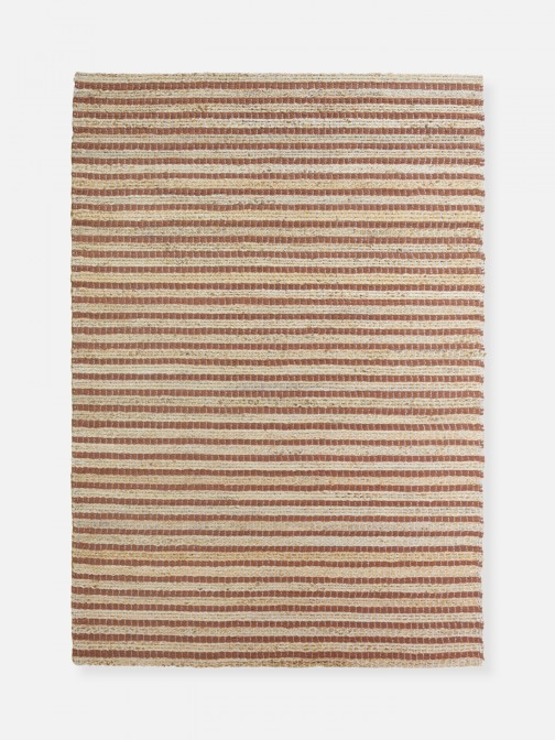 Area Rug Natural Jute in jute and wool rust color 192