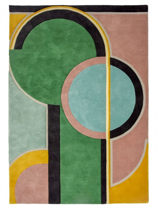 Geometric Wool Area Rug Bulgari Multicolor