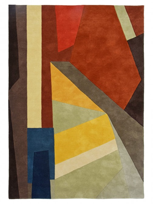 Geometric Wool Area Rug Cripto Multicolor