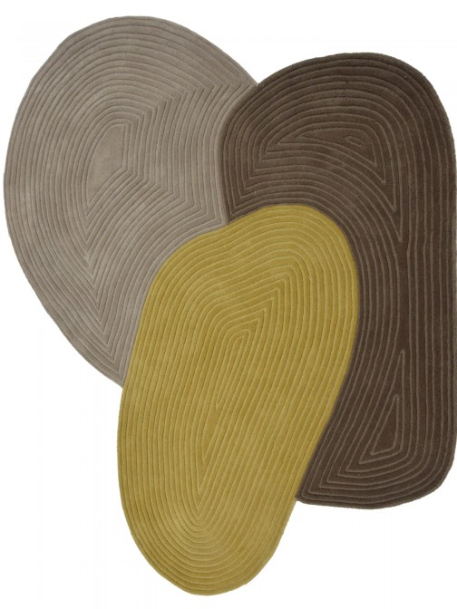Irregular Wool Area Rug Pebble 002 Multicolor
