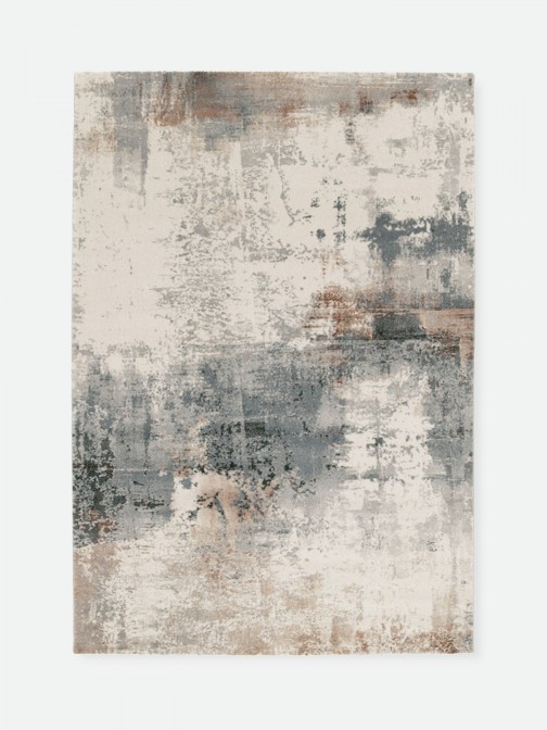 Abstract area rug Corfu 57724 in beige brown and blue