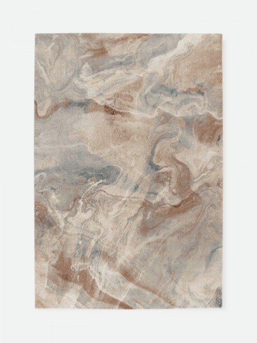 Abstract area rug Corfu 57721 in beige brown and blue
