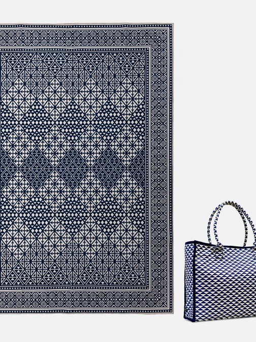 Triangle Denim Rug with Carry Bag (Rug In Bag)
