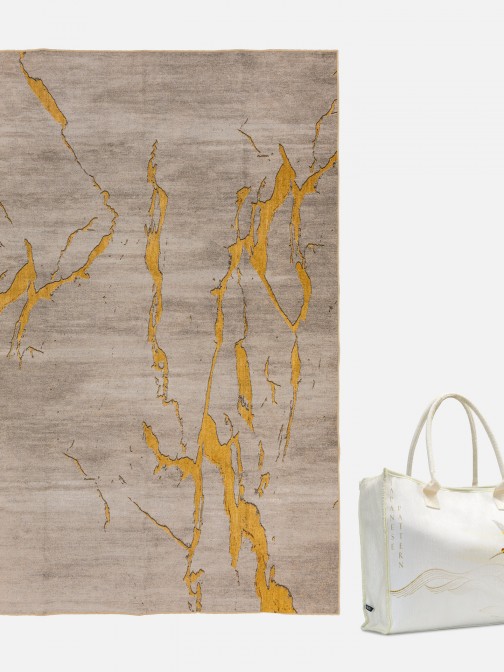 Birds Ochre Rug with Carry Bag (Rug In Bag)