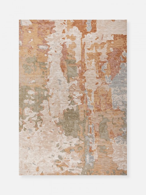 Odense 7748/192 abstract rug in beige brown and blue brown and blue
