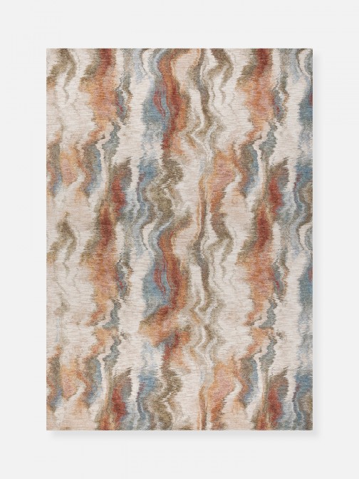 Odense 7435/192 abstract rug in beige brown and blue brown and blue