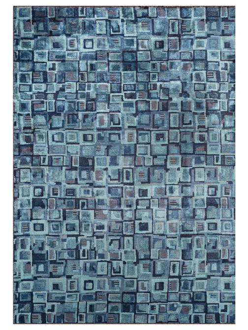 Geometric Area Rug Glam Velvet 3652/004 Blue