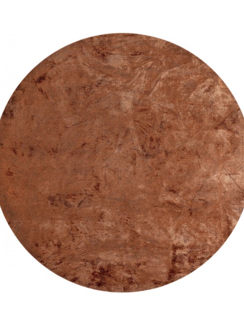 Plain Round Rug Glam Velvet 71431/837 Orange