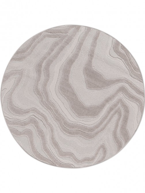 Abstract Round Rug Buckley 42304/070 Gray