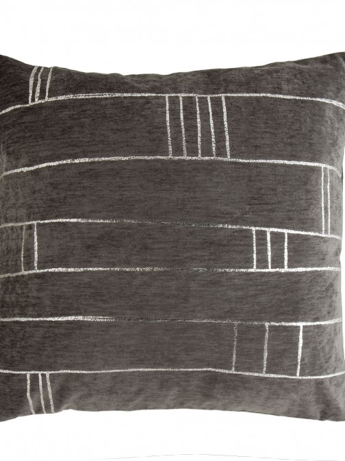 Print 42 Geometric Decorative Cushion Square Gray