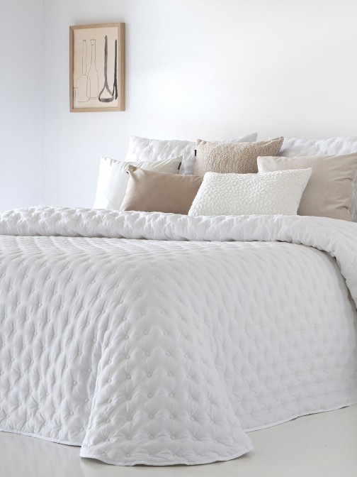 Edredn Cama Doble Anisa Doble Cara Falso Liso Blanco