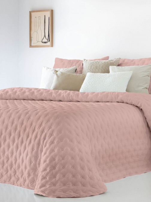 Colcha Cama de Casal Dupla Face Anisa Falso Liso Malva