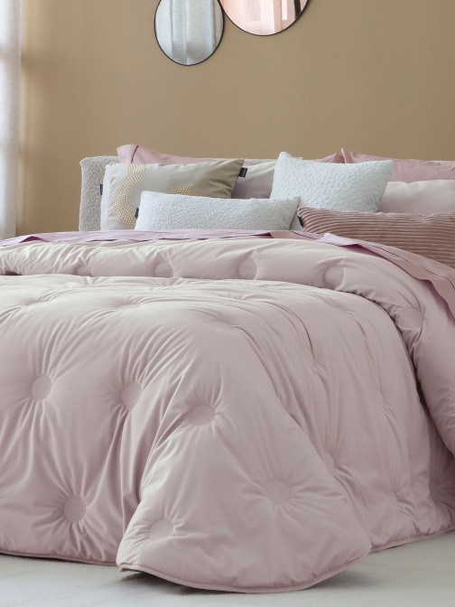 Edredn Cama Doble Odin Falso Liso Lavanda