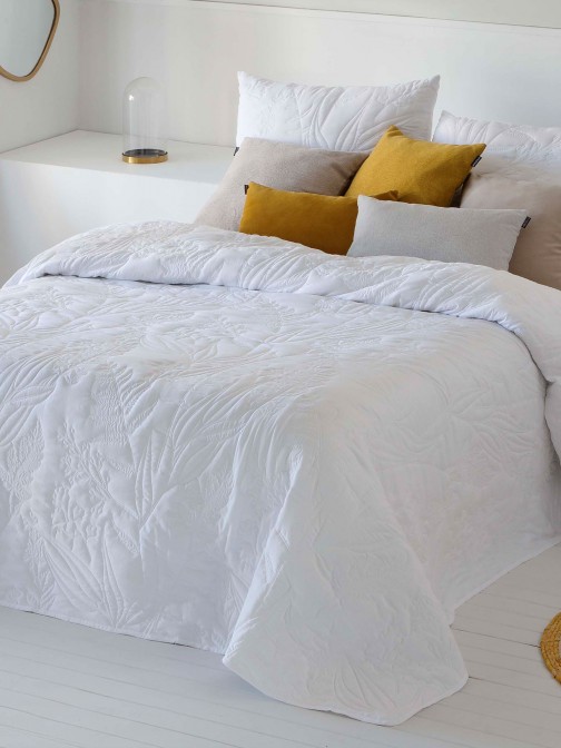 Mireya Floral Double Bed Bedspread White