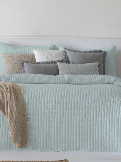 Colcha Cama de Casal Azara Geomtrico Verde