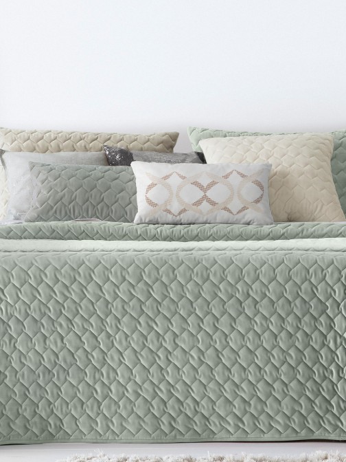Edredn Cama Doble Naroa Geomtrico Verde