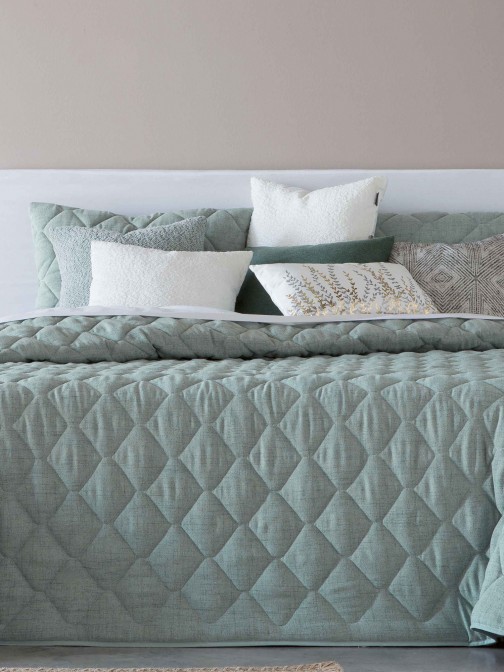 Edredn Cama Doble Rustik Geometrico Aqua