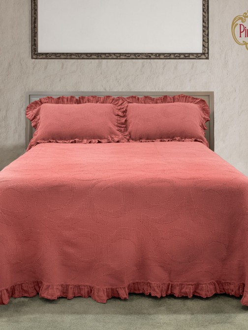 Lola No Filling Double Bed Bedspread Pink