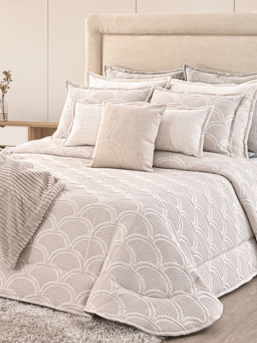 Pacifico Geometric Double Bed Bedspread Brown