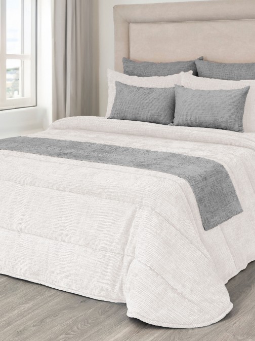 Fina Plain Double Bed Bedspread Natural White