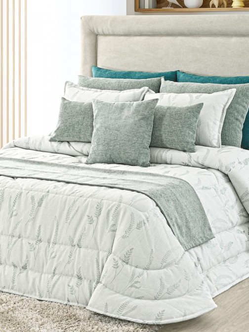 Colcha Cama de Casal Zani Floral Azul