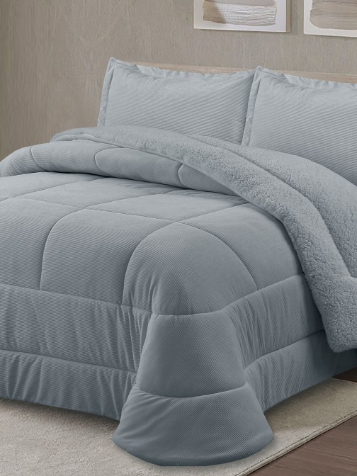 Neri Plain Double Bed Bedspread Gray