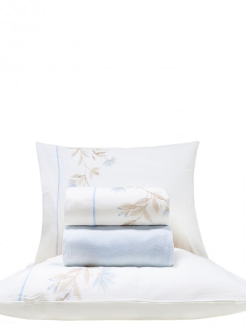 Juego de Sbanas Cama Doble Ines Franela 4 Piezas Azul