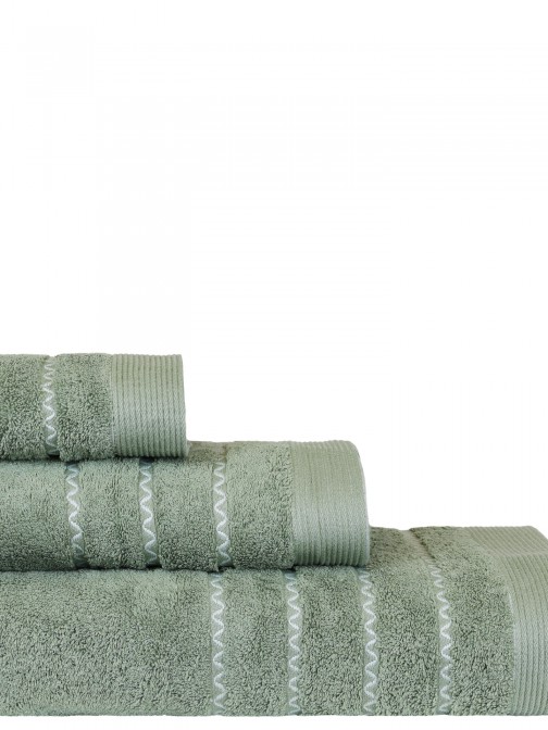 100% Cotton Ravi 3 Towels Bath Set Green