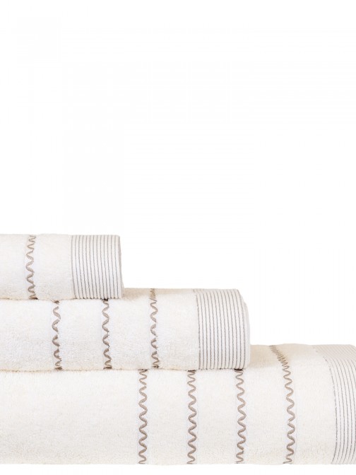 100% Cotton Ravi 3 Towels Bath Set White
