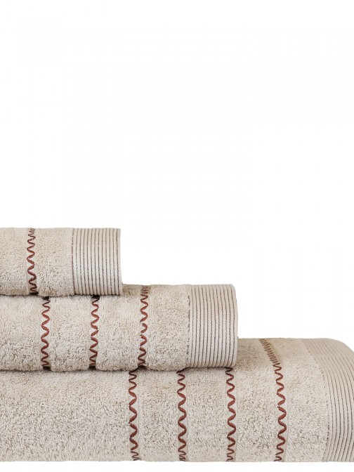 100% Cotton Ravi 3 Towels Bath Set Camel