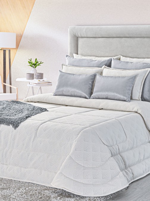 Atica Geometric Double Bed Bedspread Gray