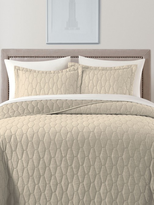 Edredn de Cama Doble Avagard Geomtrico Beige