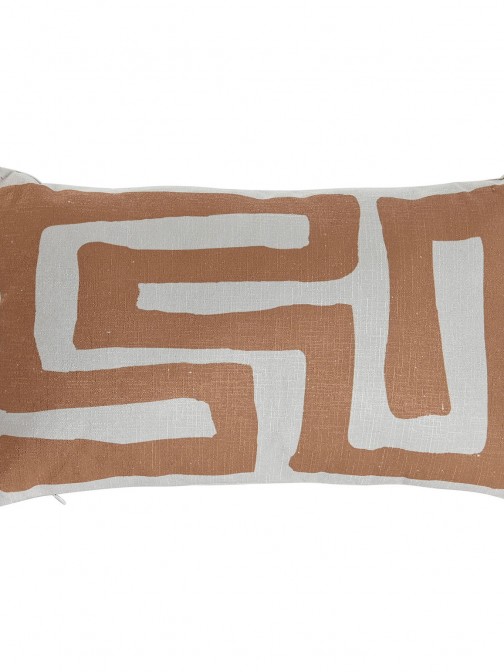 Abstract Decorative Cushion 473 Rectangular Cream/Terracotta
