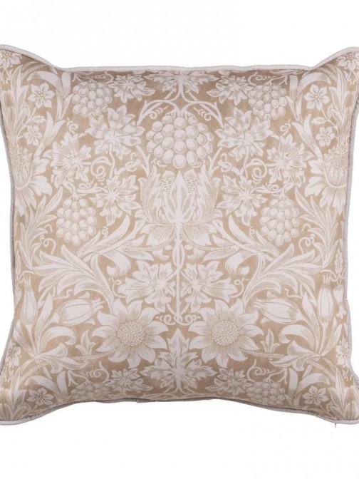 Flores 836 Floral Decorative Cushion Square Light Beige