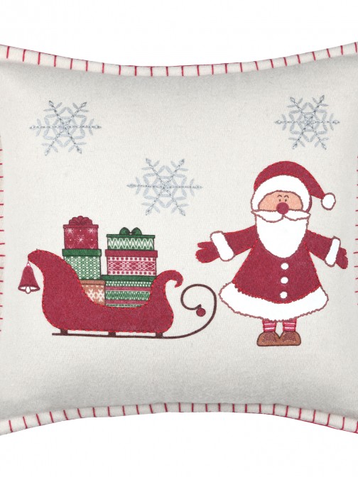 Almofada Decorativa de Natal Malicieux 001 Quadrada Vermelha