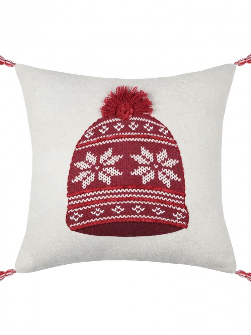 Almofada Decorativa de Natal Arvan 003 Quadrada Vermelha