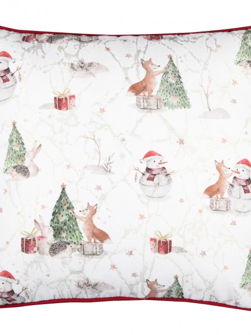 Almofada Decorativa de Natal History/Aquitaine Quadrada Vermelha