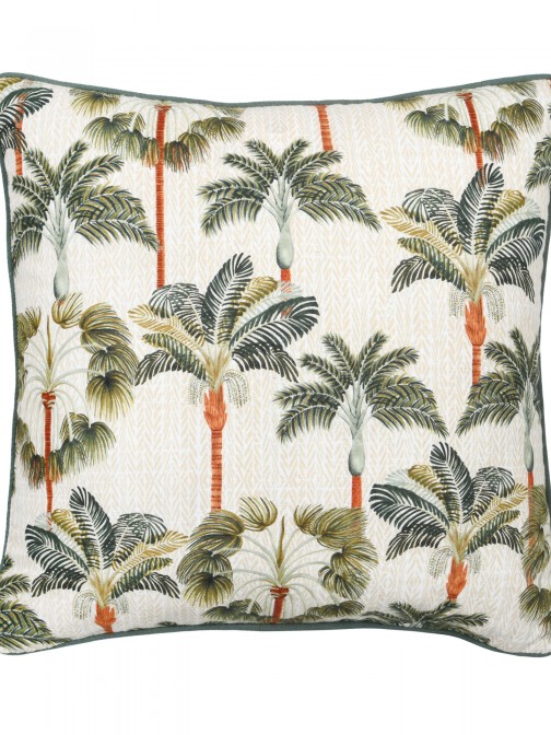 Casablanca cotton cushion double-sided with palm tree pattern/green 45 x 45 cm