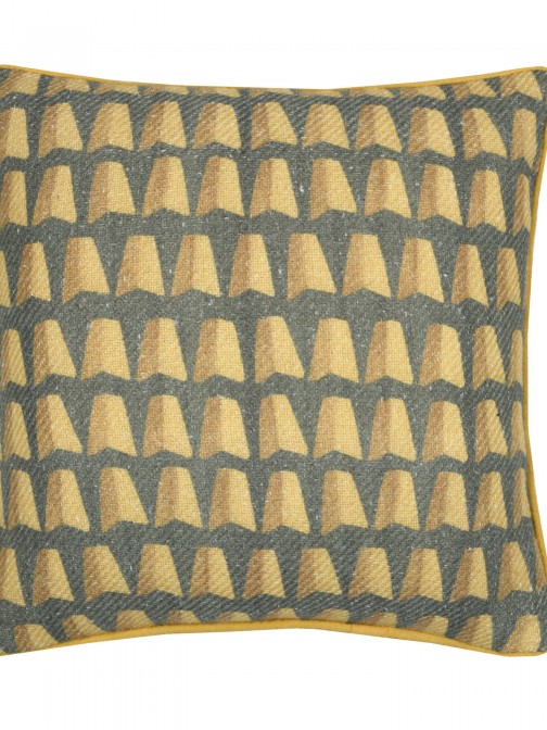 Coj�n de doble cara Moata 008 con estampado amarillo 40 x 40 cm